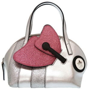 Gucci Leather Silver Pink Handbag Bee